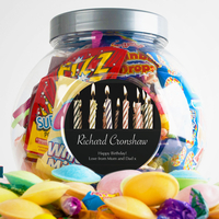 Personalised Retro Sweet Jar - Birthday Candles