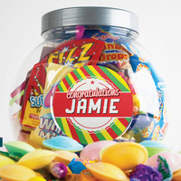 Personalised Retro Sweet Jar - Congratulations