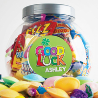 Personalised Retro Sweet Jar - Good Luck