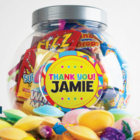 Personalised Retro Sweet Jar - Thank You!