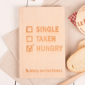 Personalised Romeo & Julienne Chopping Board - Single,  Taken,  Hungry