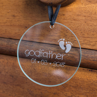Personalised Round Hanging Glass Token - Godfather