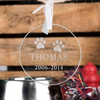 Personalised Round Hanging Glass Token - Pet Memorial