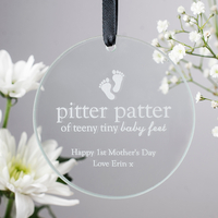 Personalised Round Hanging Glass Token - Pitter Patter