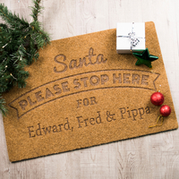 Personalised Santa Stop Here Outdoor Doormat