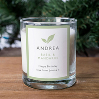 Personalised Scented Candle - Birthday Green