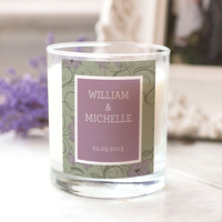 Personalised Scented Candle - Green and Purple Floral