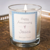 Personalised Scented Candle - Happy Anniversary Blue
