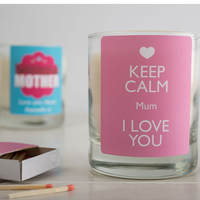 Personalised Scented Candle - Keep Calm I Love You