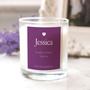 Personalised Scented Candle - White on Purple