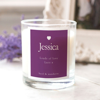 Personalised Scented Candle - White on Purple