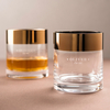 Personalised Set Of 2 Bronze Rim Crystal Glasses