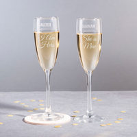 Personalised Set Of 2 Champagne Flutes - I Am Hers,  She Is Mine
