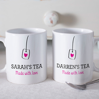 Personalised Set Of 2 Mugs - Made With Love