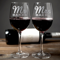 Personalised Set Of 2 Wine Glasses - Mr & Mrs