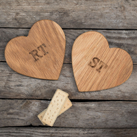 Personalised Set Of 2 Wooden Heart Coasters
