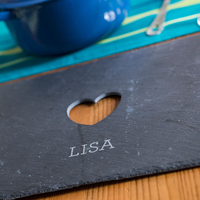 Personalised Set of 4 Heart Cut-Out Slate Placemats