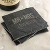 Personalised Set Of 4 Slate Coasters - Mr And Mrs