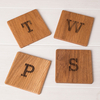 Personalised Set Of 4 Wooden Coasters - Initials