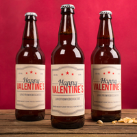 Personalised Set Of Three Beers - Happy Valentine