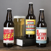 Personalised Set of Three Beers - Retro Hero