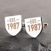 Personalised Shield Cufflinks - Established Year