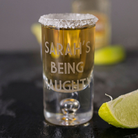 Personalised Shot Glass with Miniature - Being Naughty