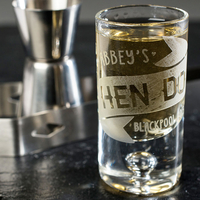 Personalised Shot Glass with Miniature - Hen Do
