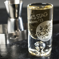 Personalised Shot Glass with Miniature - Jager Bombs Away