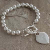 Personalised Silver Ball Bracelet