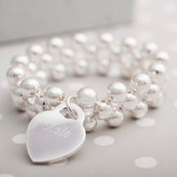 Personalised Silver Beaded Bracelet