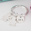 Personalised Silver Couples Key Ring - Initials