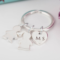 Personalised Silver Couples Key Ring - Initials