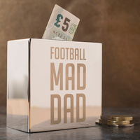 Personalised Silver Money Box - Football Mad Dad