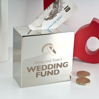 Personalised Silver Money Box - Wedding Fund
