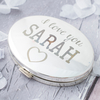 Personalised Silver Oval Compact Mirror - I Love You