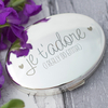 Personalised Silver Oval Compact Mirror - Je T
