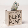 Personalised Silver Square Money Box - Beer Fund