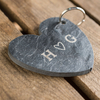 Personalised Slate Heart Keyring - Couple