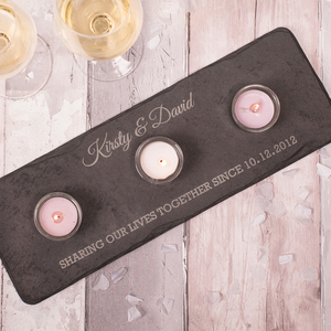 Personalised Slate Tealight Holder Set