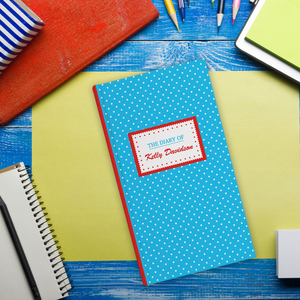 Personalised Slim Diary - Blue Polka Dots