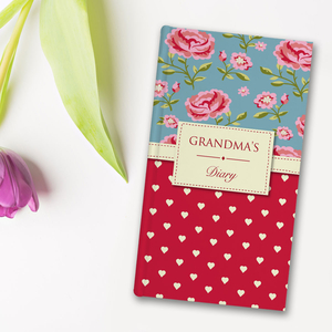 Personalised Slim Diary - Roses & Hearts