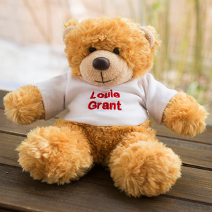 Personalised Small Bonnie Bear With White T-Shirt