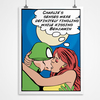 Personalised Spidey Kiss Comic Style Print