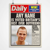 Personalised Spoof Newspaper Print - Best Boyfriend