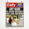 Personalised Spoof Newspaper Print - Best Girlfriend