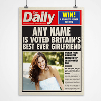 Personalised Spoof Newspaper Print - Best Girlfriend
