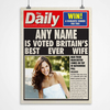 Personalised Spoof Newspaper Print - Best Wife