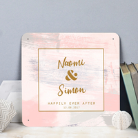 Personalised Square Couple Metal Sign