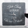 Personalised Square Slate Clock - Wine O